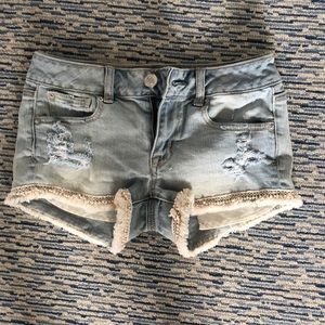 AEO stretch jean shorts